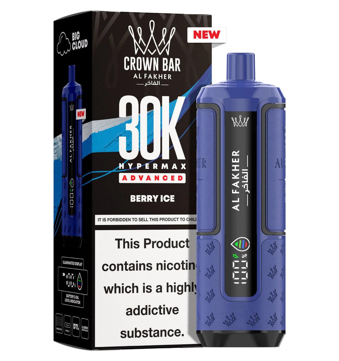 Al Fakher Crown Bar 30K Hypermax Disposable Vape Al Fakher Crown Bar 30K Hypermax Disposable Vape