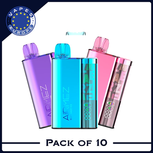 Airmez 12000 Puffs Disposable Vape Box of 10 10+ Flavours | Vapes Europe Airmez 12000 Puffs Disposable Vape Box of 10 10+ Flavours | Vapes Europe